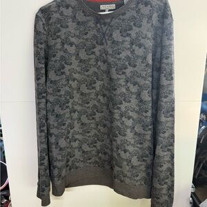 Ted Baker Gray Crewneck Sweater with Urban Pattern